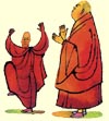 チベット仏教の僧侶2人